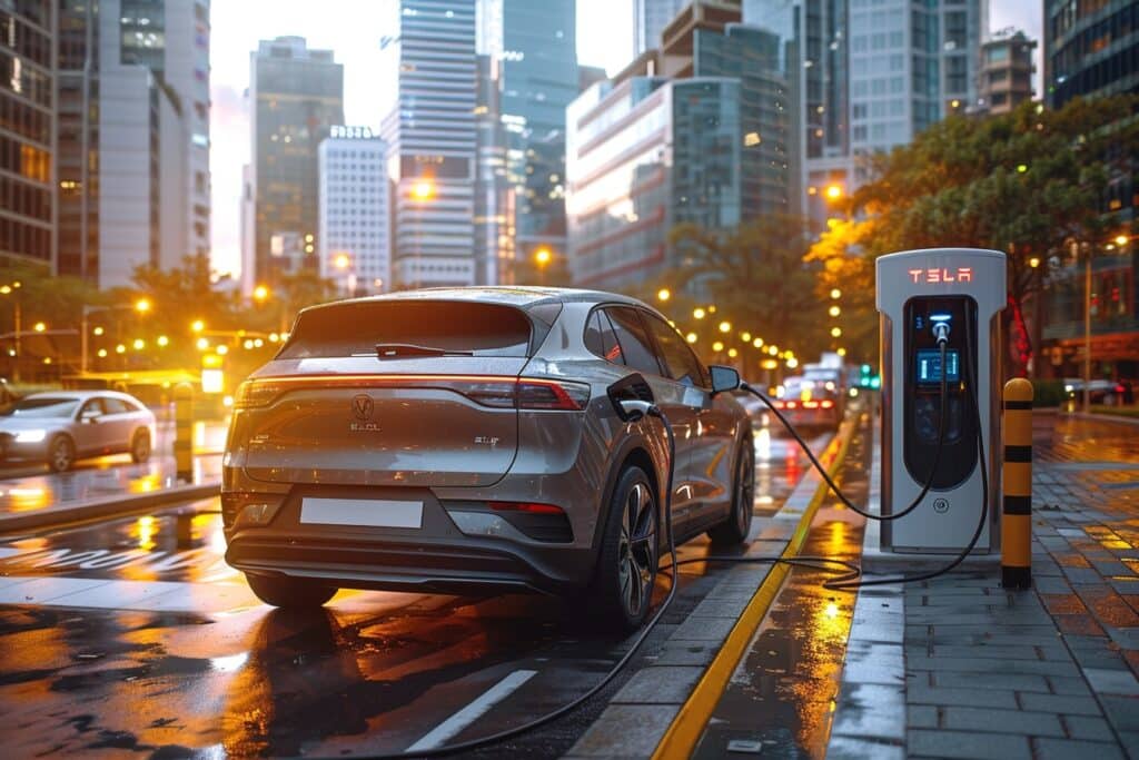 Assurance de voiture électrique en action